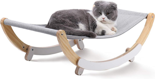 Discover the Cozy New Moon Cat Swing Chair - Elevated Cat Hammock for Indoor Cats & Small Dogs, Perfect Gift in Grey!