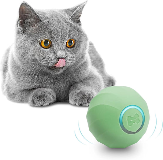 Exciting Interactive Cat Ball Toy - Automatic Moving Puzzle for Indoor Kittens with Light - Fun Anti-Depression Gift in Green